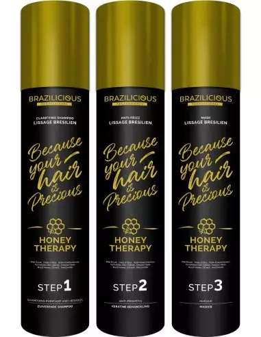 BraziliCious Honey Therapy 3 x 1 l - Keratine Behandeling nr. 1 aanbevolen door Sabelle