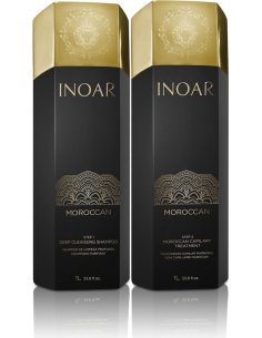 Inoar Moroccan 2 x 1 L - Braziliaanse gladmakende behandeling voor moeilijk haar, krullend en pluizig haar