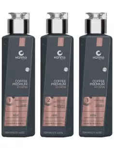 Honma Tokyo Coffee Premium 3 x 150 ml - Langdurige Keratine Behandeling - Glanzend haar