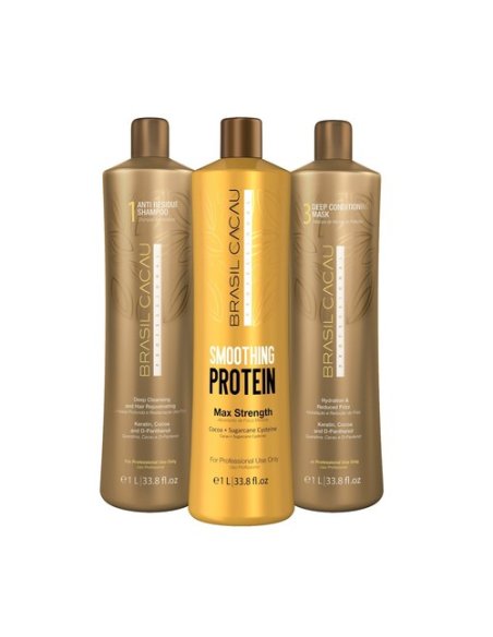 CADIVEU SMOOTHING PROTEIN 3 x 1 L - Keratine Behandeling - Glad, Glanzend en Beheerst Haar
