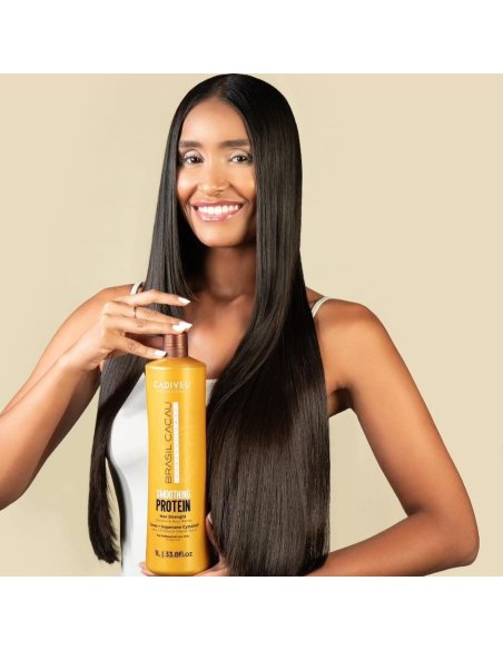 CADIVEU SMOOTHING PROTEIN 3 x 1 L - Keratine Behandeling - Glad, Glanzend en Beheerst Haar