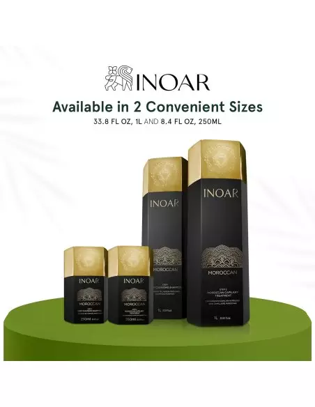 Inoar Moroccan 2 x 1 L - Braziliaanse gladmakende behandeling voor moeilijk haar, krullend en pluizig haar voor kappers