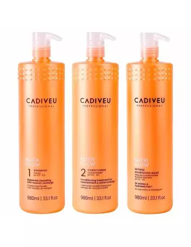 Cadiveu Nutri Glow Nourishing Trio Kit - Shampoo, Conditioner & Ultra-voedende Masker