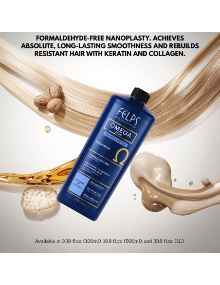 Felps Omega Zero Unique Resistance Nanoplastia - Keratine Behandeling 500 ML - Glad & Glanzend resultaat