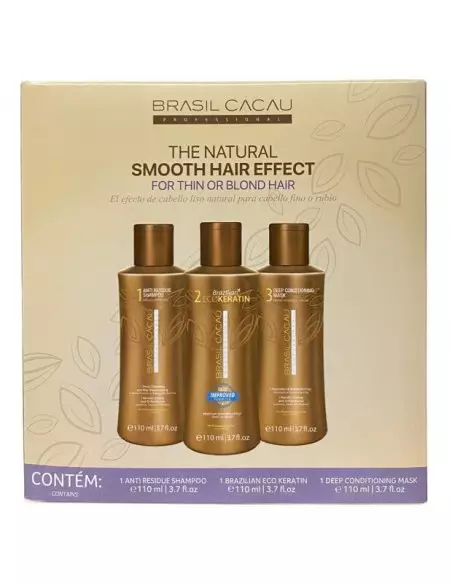 Cadiveu Brasil Cacau Ecokeratine 3 x 110 ml - Keratine behandeling - Glad en glanzend haar