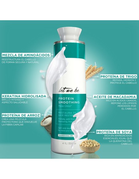 Let Me Be Protein Smoothing 1L - Keratine behandeling voor Zacht en Glanzend Haar