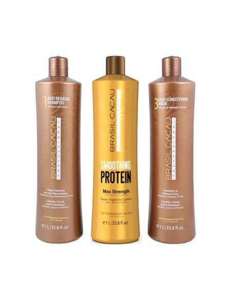CADIVEU SMOOTHING PROTEIN 3 x 1 L - Keratine Behandeling - Glad, Glanzend en Beheerst Haar