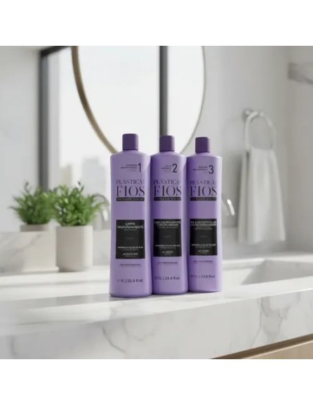 Cadiveu PLÁSTICA DOS FIOS CADIVEU 3 X 1 L - Keratine behandeling voor een steil en glanzend effect