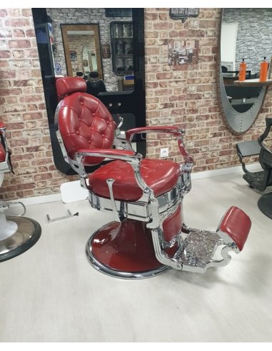 Mirplay KIRK Vintage kappersstoel, rood |...