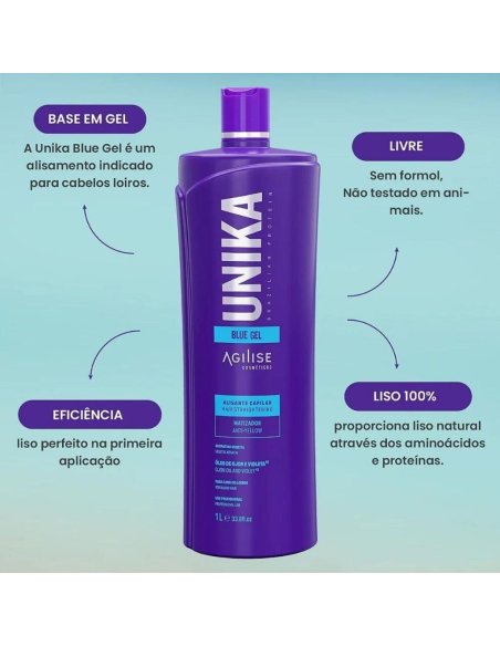 Agilisse Unika Blue Gel 1 L – Professionele Braziliaanse gladmakende behandeling voor alle haartypes