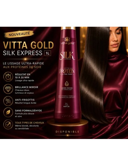 Vitta Gold Silk Express Braziliaanse keratinebehandeling voor gladmakend, ultragladmakend en herstellend anti-frizz voor kappers