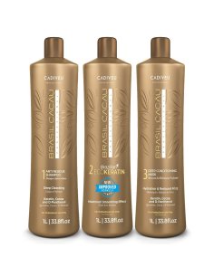 Cadiveu Brasil Cacau 3 x 1 l Ecokeratin - keratine behandeling - Glanzend en zacht haar
