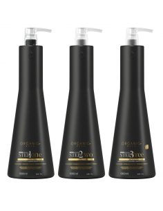 Organic Gold 3 x 1 L - Braziliaanse keratinebehandeling voor weerbarstig haar, voor kappers