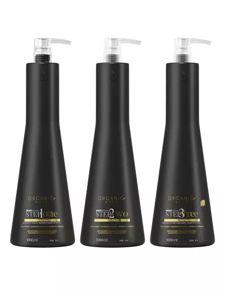 Organic Gold 3 x 1 L - Braziliaanse keratinebehandeling voor weerbarstig haar, voor kappers