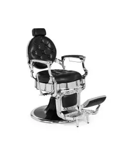 Mirplay KIRK B – Professionele Vintage Barbiersstoel Zwart met Hydraulische Pomp en Kantelbare Rugleuning