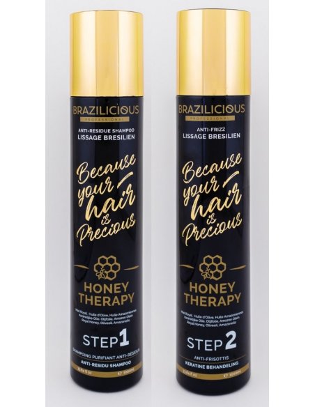BraziliCious Honey Therapy 2 x 1 l - Keratine Behandeling nr. 1 - Glad en glanzend resultaat