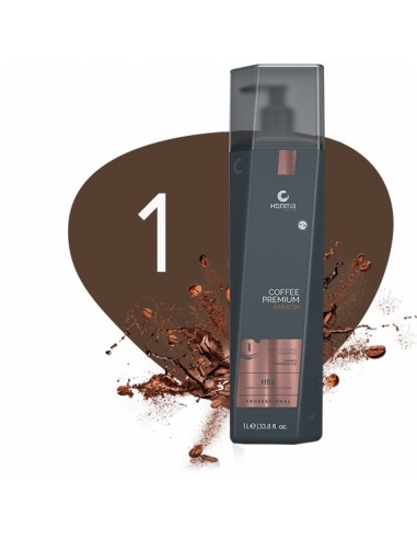 Shampoing clarifiant Lissage brésilien  honma tokyo coffee premium step 1