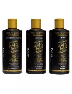BraziliCious Honey Therapy 3 x 100 ml - Het nr. 1 van de Braziliaanse straightening aanbevolen door Sabelle Cosmetics