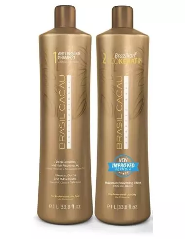 Cadiveu Brasil Cacau 2 x 1 l Ecokeratin - keratine behandeling voor glad en glanzend haar